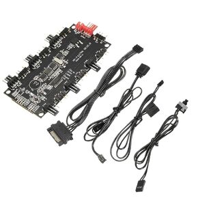 MECCANIXITY PWM Driver Module, 3 Pin 4 Pin Cooling Fan Hub 6 Way Splitter Fan Power Extension Cable Cord