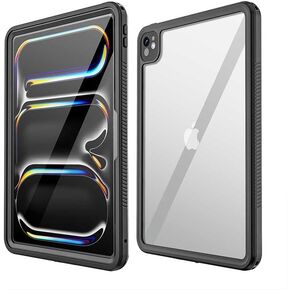 for iPad Pro 13 Inch Case 2024 M4 IP68 Waterproof Clear with Lanyard Screen Protection Full-Body Cover Rugged Armor Dustproof Underwater Diving for iPad Pro 2024 13 Inch