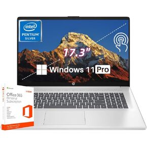 HP 2024 Newest 17 Inch Touchscreen Business Laptop, 17.3" HD+ Touch Screen, Intel Pentium Silver N5030, 32GB RAM, 1TB SSD, 1-Year Microsoft 365, Intel UHD Graphics, Webcam, Windows 11 Pro, WiFi