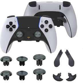 Metal Thumbsticks for PS5 Edge Controller, 4 Back Paddles Triggers Buttons Replacement for PS5 Dualsense Controller, 14 in 1 Accessories Parts for PS5 Edge Controller Analog Joystick (Gold)