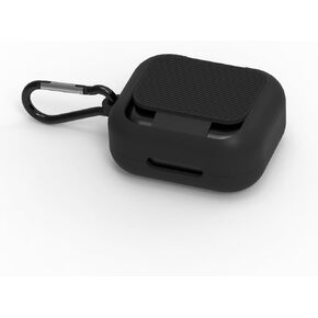 Geekria Silicone Case Cover Compatible with Soundcore by Anker P30i True Wireless Earbuds, Protective Earphones Skin Cover with Keychain Hook, Charging Port Accessible, Front LED Visible (Black)