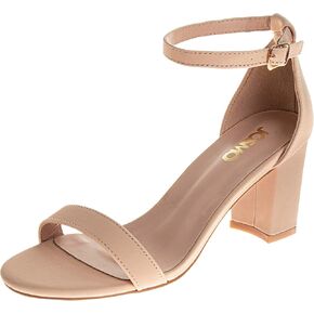 Josmo Women Dress Heel Pumps with Ankle Straps - Adult Fashion Dressy Open Toe Block Heel Shoes - Adult Sizes 6-10