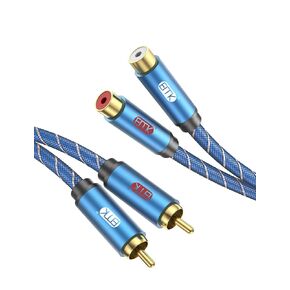 EMK RCA Extension Cable, 2RCA Adapter RCA Male to RCA Female (L/R) Stereo Audio Extender Cord for Home Theater/Television/Sound bar/Blu-ray Player/Amplifiers/Speaker/Hi-Fi Systems(9.8ft/3m)