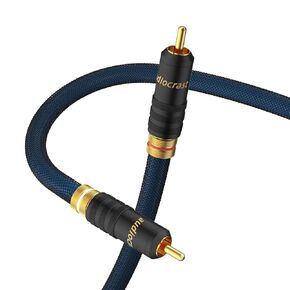 Tertullus 1 Pair RCA Cables A10 HiFi Phono Cable RCA Male to Male Stereo Cable 6N OFC Copper Silver Plated Audiophile Interconnect Cable for Home Theater, Subwoofer,HDTV, Amplifiers(1.5m/4.92FT)