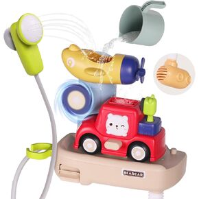 Bath Toys for Toddlers, Bath Bubble Machine Toys, Bath Suction Cup Toys for Kids Ages 1-3, Fun Children's Bath Toys with Shower Head, Birthday Gifts