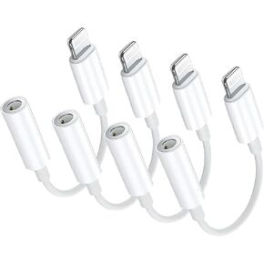 محول سماعة رأس Lightning 3.5 ملم لهاتف iPhone، 4 عبوات، معتمد من MFi in Kuwait