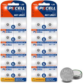 بطارية ساعة PKCELL SR621sw AG1 LR621 363 364 1.5 فولت بطارية خلية زر قلوية (20 قطعة (عبوة من 1))