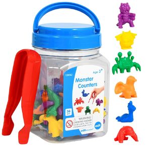 edxeducation Monster Counters - Set of 36 - Early Math Manipulatives - Learn Counting, Colors, Sorting and Sequencing - Preschool Learning