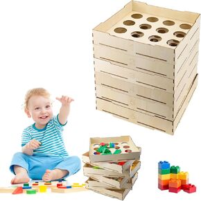 Abnaok 6 Trays Sorter Sifter Box Used for Lego, 5 Different Size Lego Blocks Sorting Boxes Storage Sorter Brick for Lego Blocks, Gift for Lego Lover for Teens and Adults
