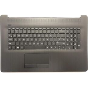 Replacement Laptop Upper Case Palmrest Non-Backlit Keyboard Non-PTP Touchpad Assembly Part for HP 17 by/CA L22750-001 Gray
