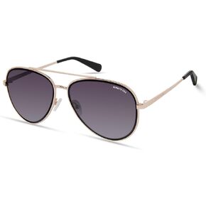 Kenneth Cole New York Women's KC5832B Pilot Sunglasses, Gold/Gradient Smoke, 58/17/140