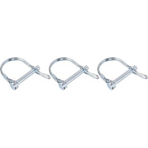 Safety Coupler Pin (1/4"x1.38"/ 6x35mm), 3Pcs Shaft Locking Pin W Round Arch Wire Retainer and Ear - for Tractors, Trailers, Trucks Mowers