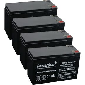PowerStar 12V 9AH SLA Battery Replaces CP1290 6-DW-9 HR9-12 PS-1290F2-4PK