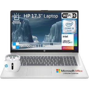 HP Newest 17 Inch Laptop Computer, Business Laptop 17.3 FHD IPS, Intel Core i5 Laptop PC, Lifetime Microsoft Office Included, 16GB RAM 1TB SSD, Windows 11 Pro, Numeric Backlit Keyboard, HDMI, Camera