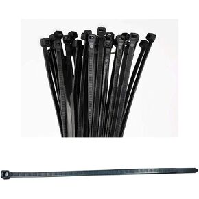 Heavy Duty 16 Inch Self-Locking Nylon Cable Zip Ties, Width 0.2 Inch, 50 Pieces (Black)