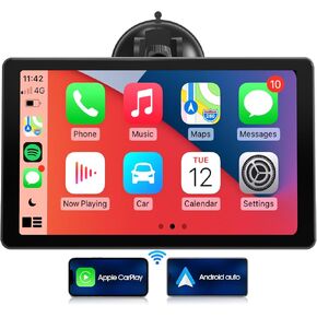 ستيريو سيارة محمول CarPlay - شاشة سيارة أندرويد لاسلكية 9 بوصة - بلوتوث IPS عرض مرآة رابط GPS للملاحة
