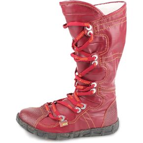 Snake-Embossed Leather and PU Upper Lace Decoration Women's Tall Boot