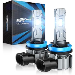 Marsauto M1S H11/H8/H9 Bulbs 2024 Newest, 24000LM Brightness, 6000K Cool White, H11 Fog Light Bulbs, Real 1:1 Design, 3min Plug and Play, IP68 Waterproof, Pack of 2