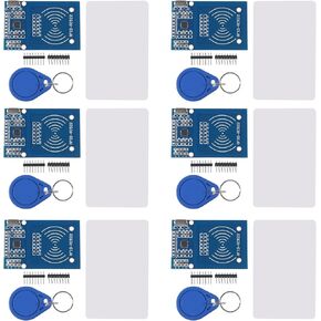 Alinan 6pcs RFID Kit MFRC522 RF IC Card Sensor Module with S50 Blank Card and Key Ring