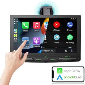 2024 Newest 7 Inch Double Din Car Stereo for Wireless Carplay&Android Auto with Voice Control,Car Radio with HD Touch Screen Bluetooth5.2, AM/FM/Mirror Link/Backup Camera/SWC/AUX/MIC/DSP