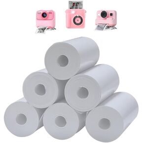 JOYTRIP Kids Instant Print Camera Paper, 6 Rolls of HD Thermal Print Paper for Children's Instant Cameras, Compatible with Most Kids' Instant Cameras White Pack