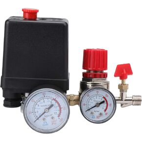 90-120PSI Air Compressor Pressure Switch Control Valve Regulator with Gauges for Fast Pressure Reduction