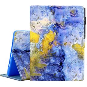 حافظة KEROM لجهاز iPad 9th/8th/7th Generation iPad 10.2 (موديل 2021/2020/2019، حافظة iPad 9/8/7)، حافظة قابلة للطي من جلد البولي يوريثان لجهاز iPad 10.2 بوصة مع تنبيه/غفو تلقائي، الطائر الطنان
