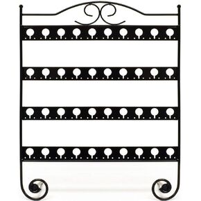 Mango Steam Tabletop Mirror Base Jewelry Tower/Display Stand for Bracelets, Necklaces, Hoop Earrings, Rings (Hexagon Black)
