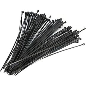 100 Pack 5 Reusable Cable Ties - Black Medium Nylon/Plastic Zip Tie