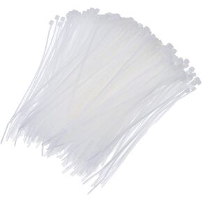 4 Inch Cable Ties 1000 Pack Black UV Weather Resistant 18 LBs Zip Ties (Natural/Clear)