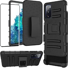 Ailiber Galaxy S20 Ultra Case with Belt Clip Holster, Samsung Galaxy S20 Ultra 5G Screen Protector, Kickstand Holder Heavy Duty Durable Armor Shell Protective Pouch Cover for S20Ultra 6.9 inch -Black