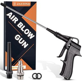 JASTIND High Power Air Blow Gun with 8.6 Inch Stainless Steel Air Nozzle, Plastic Steel Air Blower Gun with 1/4" Quick Plug, Air Gun for Air Compressor Attachments Dust Removal Cleaning Tool