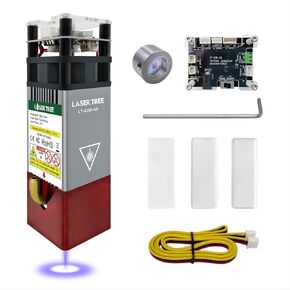 LASER TREE Laser Module, 5000mW Optical Output Power Laser Cutter Module w/Metal Air Assist, Compatible with Laser Engraver Laser Cutter Machines CNC, 45mm Fixed Focus 12V, Class 1