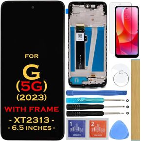 شاشة بديلة LCD تعمل باللمس مجموعة رقمية مع إطار لموتورولا موتو G 5G 2023 XT2313 XT2313-3 XT2313-4 XT2313-6 6.5 بوصة