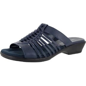 Easy Street Womens Nola Faux Leather Slip On Slide Sandals