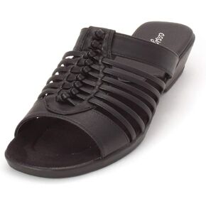 Easy Street Womens Nola Faux Leather Slip On Slide Sandals in Saudi Arabia