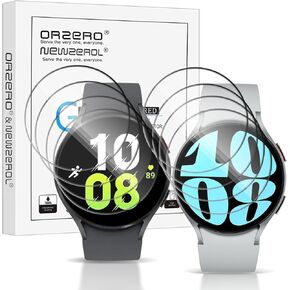 Orzero (4 Pack) Screen Protector Compatible for Samsung Galaxy Watch 7 44mm / Watch 6 44mm / Watch 5 44mm / Watch 4 44mm, 9H High Definition Tempered Glass Anti-Scratch Bubble-Free