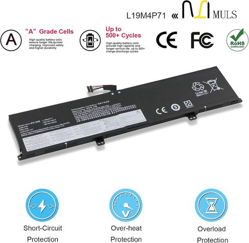 بطارية كمبيوتر محمول MULS 80Wh L19C4P71 L19M4P71 L19L4P71 لجهاز Lenovo ThinkPad X1 Extreme P1 Gen 3 20TK 20TL 20TH 20TJ 20TK000AGE 20TK000DGE 20TK000AMH 20TLS0UV00 20TH0008UK 20TJS06X00 دفتر 5B10X19050 in Saudi Arabia