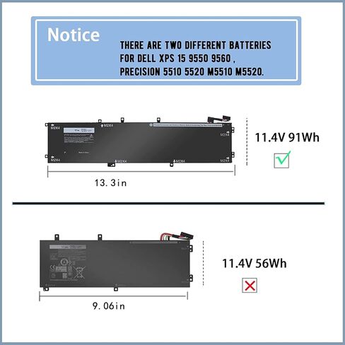 6GTPY بطارية كمبيوتر محمول لديل XPS 15 9570 9560 9550 7590 الدقة 5530 5520 5510 M5510 M5520 سلسلة 5XJ28 5D91C GPM03 6 خلية 97Wh 11.4V in Kuwait
