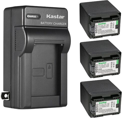 بطارية Kastar BP-745 وشاحن حائط تيار متردد بديل لكاميرا Canon VIXIA HF R60 HFR60، VIXIA HF R62 HFR62، VIXIA HF R70 HFR70، VIXIA HF R72 HFR72، VIXIA HF R80 HFR80، VIXIA HF R82 HFR82 in Saudi Arabia