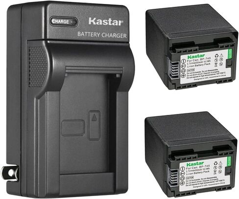 بطارية Kastar BP-745 وشاحن حائط تيار متردد بديل لكاميرا Canon VIXIA HF R60 HFR60، VIXIA HF R62 HFR62، VIXIA HF R70 HFR70، VIXIA HF R72 HFR72، VIXIA HF R80 HFR80، VIXIA HF R82 HFR82 in Saudi Arabia