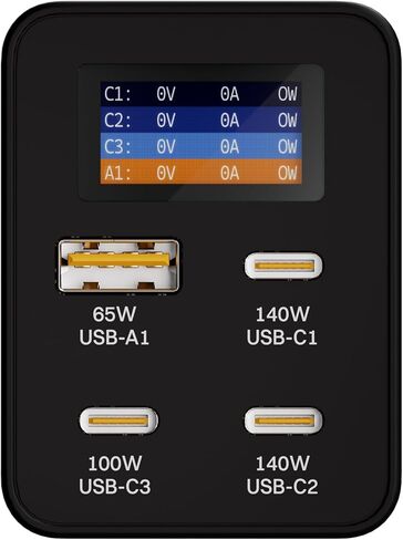 تشارجيساب | شاحن زيوس USB-C GaN بقوة 280 واط | محول توصيل طاقة عالي السرعة لأجهزة الكمبيوتر المحمولة والهواتف الذكية والأجهزة اللوحية | شاحن سفر سريع الشحن مع قابس قابل للطي (أسود) in Saudi Arabia