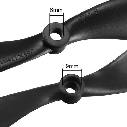 TOP-VIGOR 8pcs CW CCW RC Propellers 1045 10 x 4.5 Inch 2-Vane Fixed-Wing RC Vehicle Propellers Replacement for RC Airplane Toy with Adapter Rings Nylon Black, 4CW+4CCW in Saudi Arabia