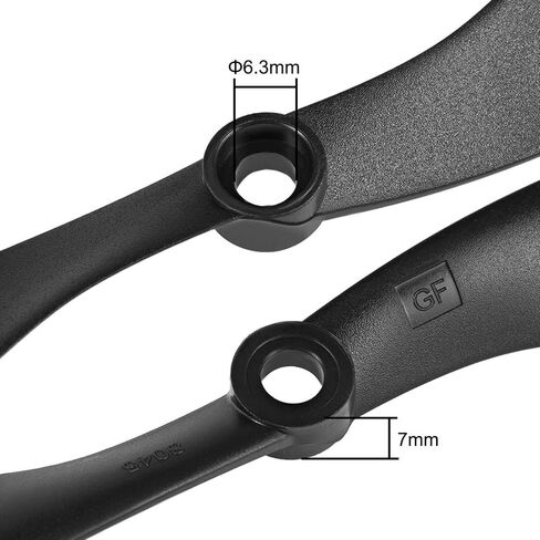TOP-VIGOR 8pcs CW CCW RC Propellers 1045 10 x 4.5 Inch 2-Vane Fixed-Wing RC Vehicle Propellers Replacement for RC Airplane Toy with Adapter Rings Nylon Black, 4CW+4CCW in Saudi Arabia