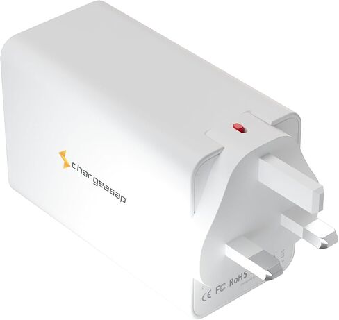 تشارجيساب | شاحن زيوس USB-C GaN بقوة 280 واط | محول توصيل طاقة عالي السرعة لأجهزة الكمبيوتر المحمولة والهواتف الذكية والأجهزة اللوحية | شاحن سفر سريع الشحن مع قابس قابل للطي (أسود) in Saudi Arabia