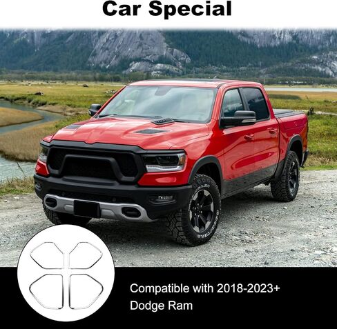 JWWY Inner Door Speaker Player Sound Protection Cover Trim Bezel Ring for 2018-2024+ Dodge Ram Interior Accessories Chrome ABS 4PCS in Saudi Arabia
