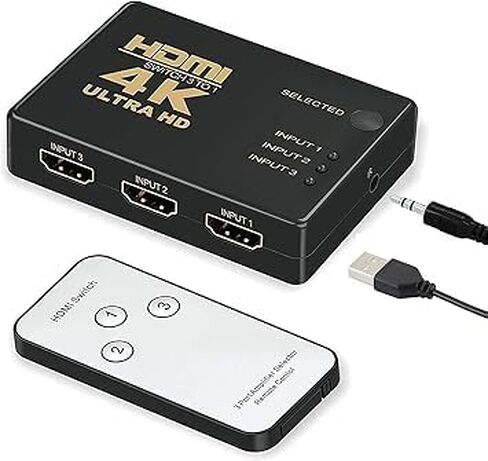 3-Port 3 in 1 Out HDMI Switch Splitter Box High Performance HDMI Amplifier Switch Connect up to 3 HDMI devices to just 1 HDMI port on your HDTV/monitor in Saudi Arabia