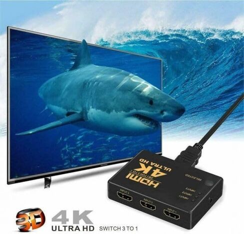 3-Port 3 in 1 Out HDMI Switch Splitter Box High Performance HDMI Amplifier Switch Connect up to 3 HDMI devices to just 1 HDMI port on your HDTV/monitor in Saudi Arabia
