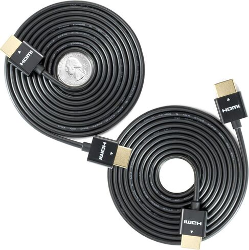 كابل HDMI فائق النحافة عالي الأداء NTW (3.3 قدم) كابل HDMI فائق النحافة عالي السرعة، 1080 بكسل، 4K HDR، 10.2 جيجابت في الثانية، 36AWG - أسود - NHDMI4S-01M/36C in Saudi Arabia
