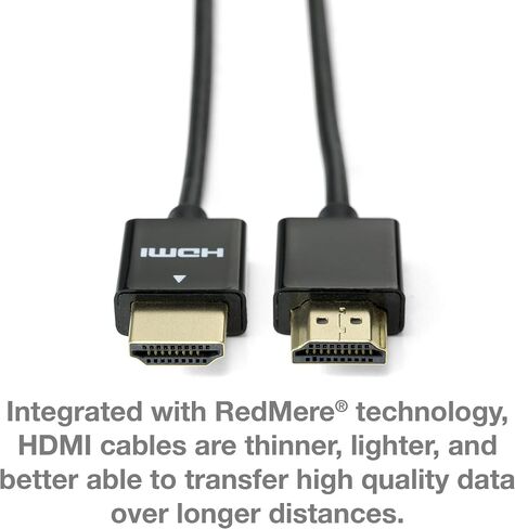 كابل HDMI فائق النحافة عالي الأداء NTW (3.3 قدم) كابل HDMI فائق النحافة عالي السرعة، 1080 بكسل، 4K HDR، 10.2 جيجابت في الثانية، 36AWG - أسود - NHDMI4S-01M/36C in Saudi Arabia